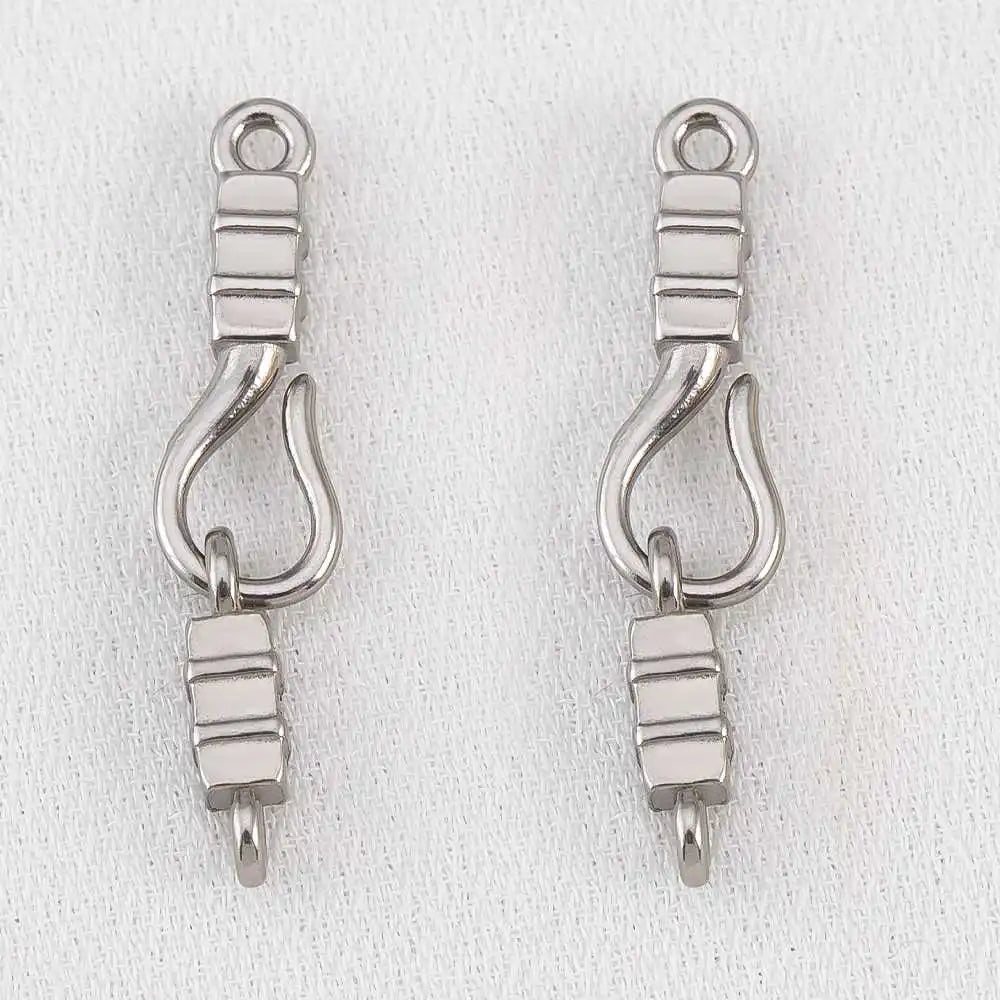 2pcs Stainless Steel Gold Plated Hand-Shape Boat Anchor S-shaped Connection Buckle for DIY Bracelet Clasps Jewelry Accessories Aurexia off
