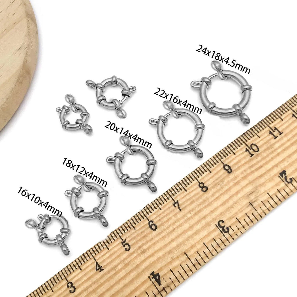 2pcs Stainless Steel Round Claw Spring Hook Clasp Lobster Clasp Connectors for DIY Bracelet Necklace Jewelry Making Accessories Aurexia off