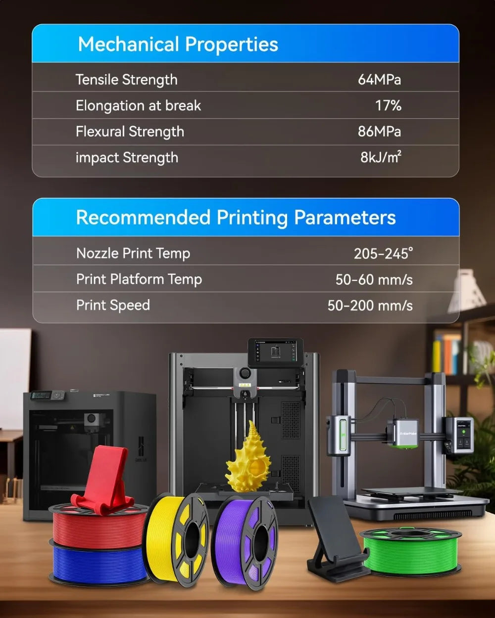 PLA+ Filament 1.75mm 10 Color Pack 1.1kg Each Dimensional Accuracy +/- 0.02mm Aurexia off