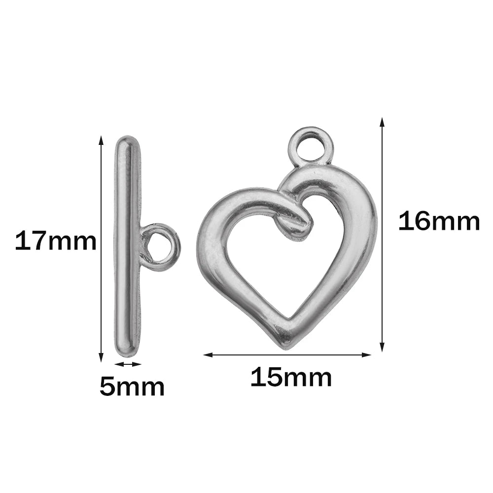5 Sets Stainless Steel Toggle Clasp T-bar Closure Ring Fastener Hook End Connectors for DIY Necklace Bracelet Jewelry Making Aurexia off