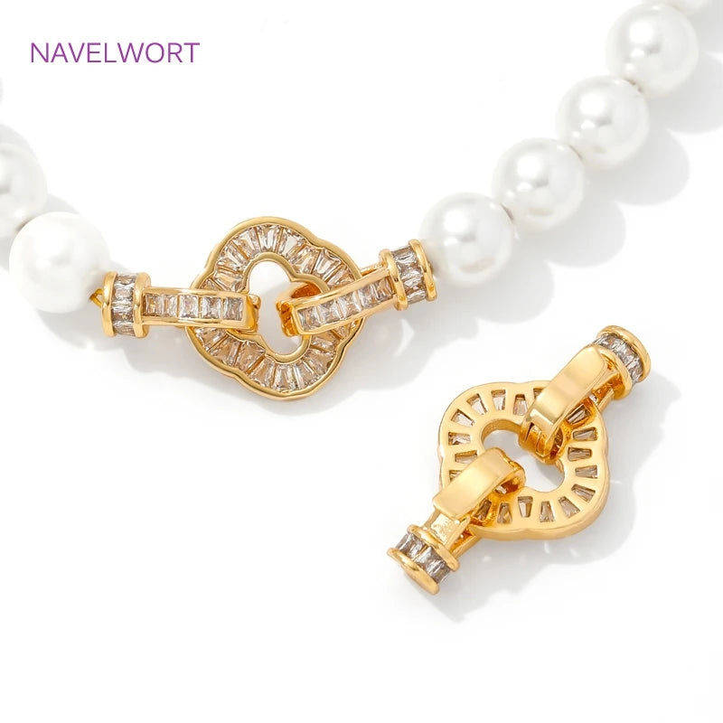 Luxury 18K Gold Plated Connectors Clasps,With Zircon Locks Clasps,Fasteners For Bracelet,DIY Necklaces Jewelry Making Findings Aurexia off
