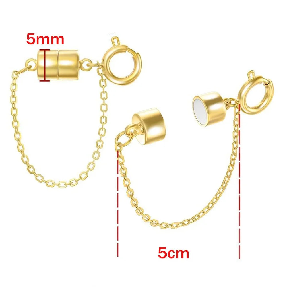 5Pcs Magnetic Bracelet Clasps and Closures with Safety Chain Never Fall Bracelet Extender Converter Magnetic Clasps for Women Aurexia off