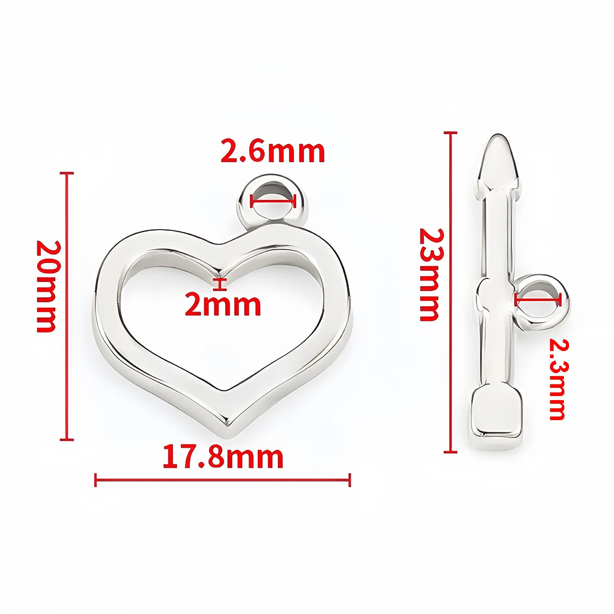 2 Sets Stainless Steel OT Clasp Heart Toggle Clasps Buckle Connector for Necklaces Bracelets Hook DIY Jewelry Making Accessories Aurexia off