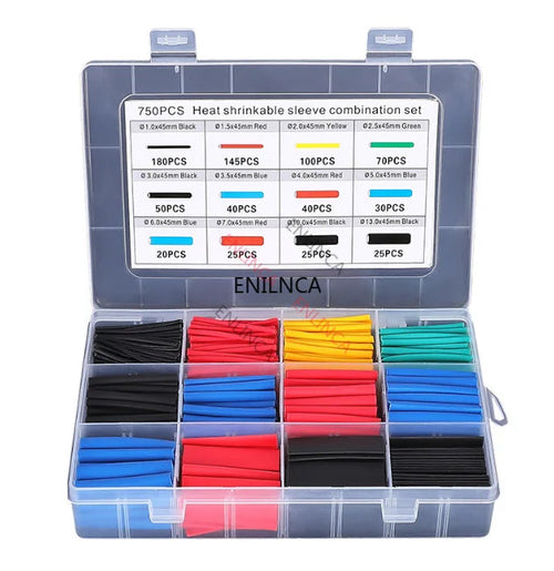 127-750pcs Heat-shrink Tubing  Thermoresistant  Tube Heat Shrink   Wrapping Kit Electrical Connection Wire Cable Insulation Sleeving Aurexia off