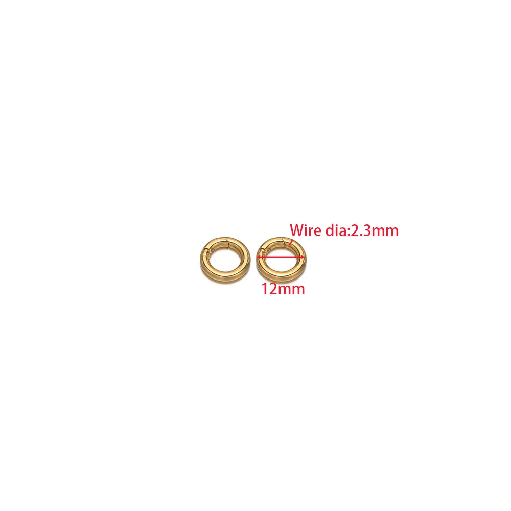 2Pcs/Lot Round Spring Clasps Stainless Steel Gold Plated Keyrings Buckles Connectors for DIY Jewelry Bag Hooks Making Components Aurexia off