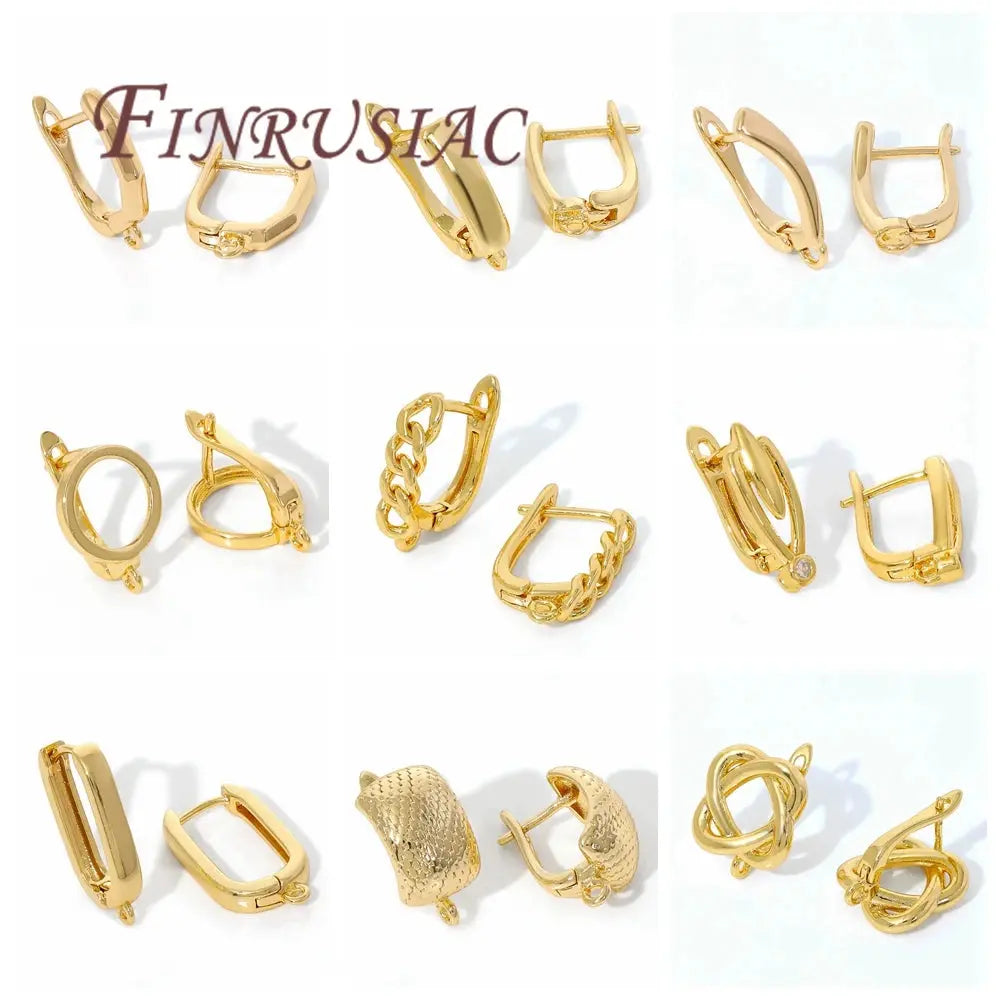 18K Gold Plated Earwires Earrings Fixtures Basic Fasteners For Earrings,Anti-Allergy Earring Hooks Clasps Jewelry Accessories Aurexia off