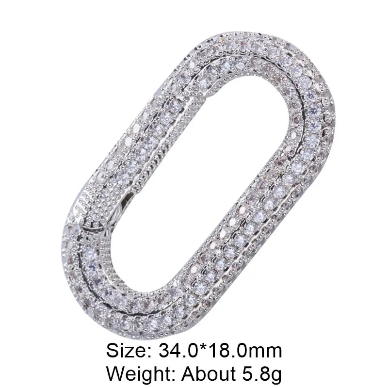 Juya Handmade Zirconia 18K Gold Plated Decorative Copper Pendant Carabiner Screw Bolt Lock Clasps For DIY Punk Jewelry Making Aurexia off