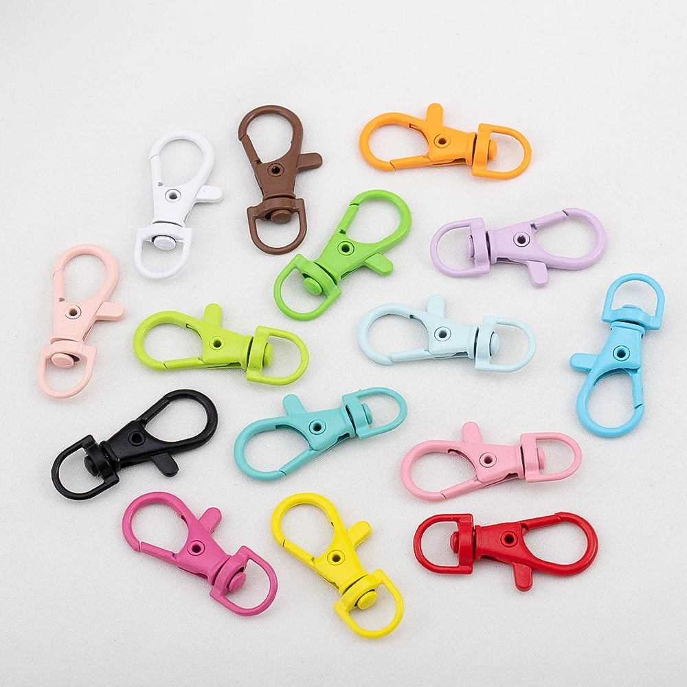 10pcs Colored Alloy Painted Fish Mouth Spring Clasps Lobster Claw Hook Connectors for Keychain DIY Jewelry Making Accessories Aurexia off