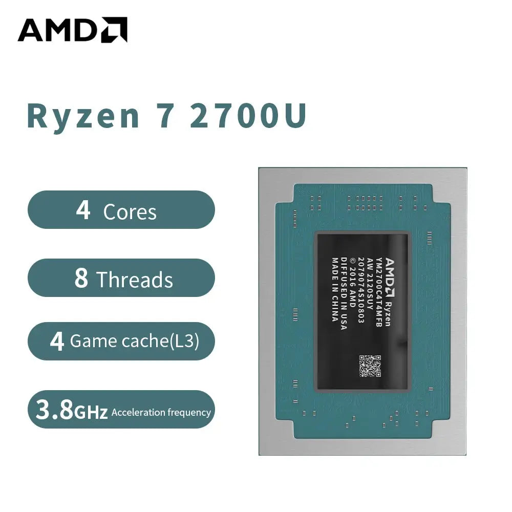 AMD R7 2700U Ryzen 7 2700U Processor 3.8GHz 4-Core 8-Thread 4MB Game Cache 14NM TDP 12-25W Socket FP5 Gaming CPU  YM2700C4T4MFB Aurexia off