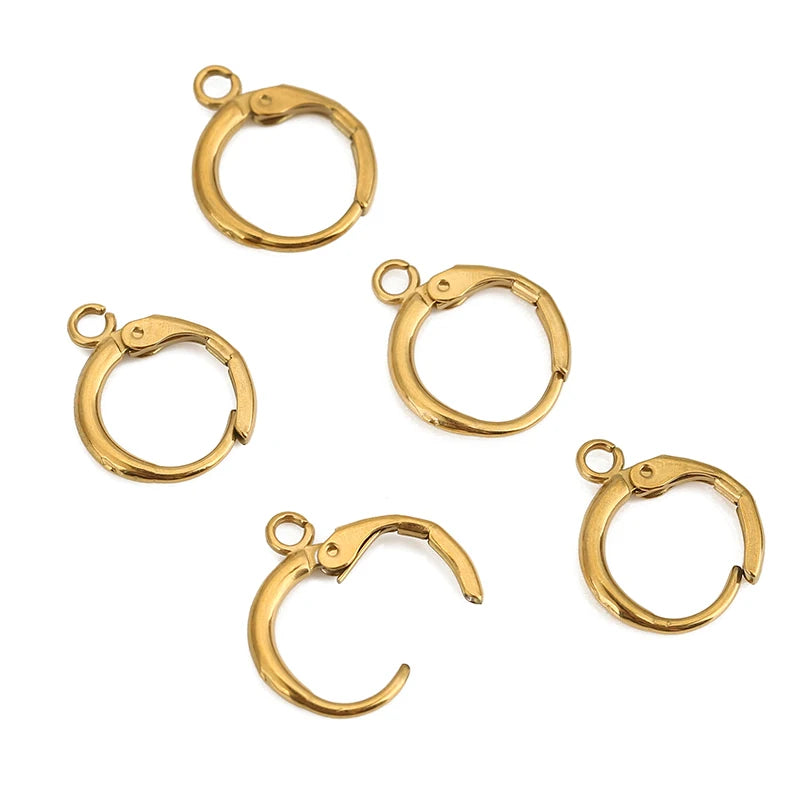 10pcs 12mm Hypoallergenic Earrings Hooks Clasps PVD Never Fade Stainless Steel Earrings Making  Diy Jewelry Accessories Findings Aurexia off
