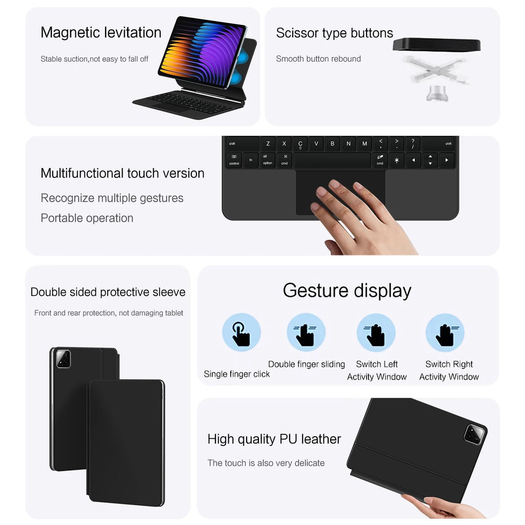Magic Keyboard Folio For Xiaomi Pad 7 2024 Mi Pad 7 Pro 11.2" Tablet Smart Case for Xiaomi Pad 8 Spanish German keyboard cover Aurexia off
