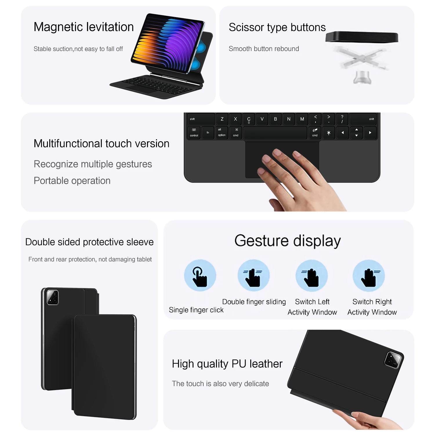 Magic Keyboard Folio For Xiaomi Pad 7 2024 Mi Pad 7 Pro 11.2" Tablet Smart Case for Xiaomi Pad 8 Spanish German keyboard cover Aurexia off