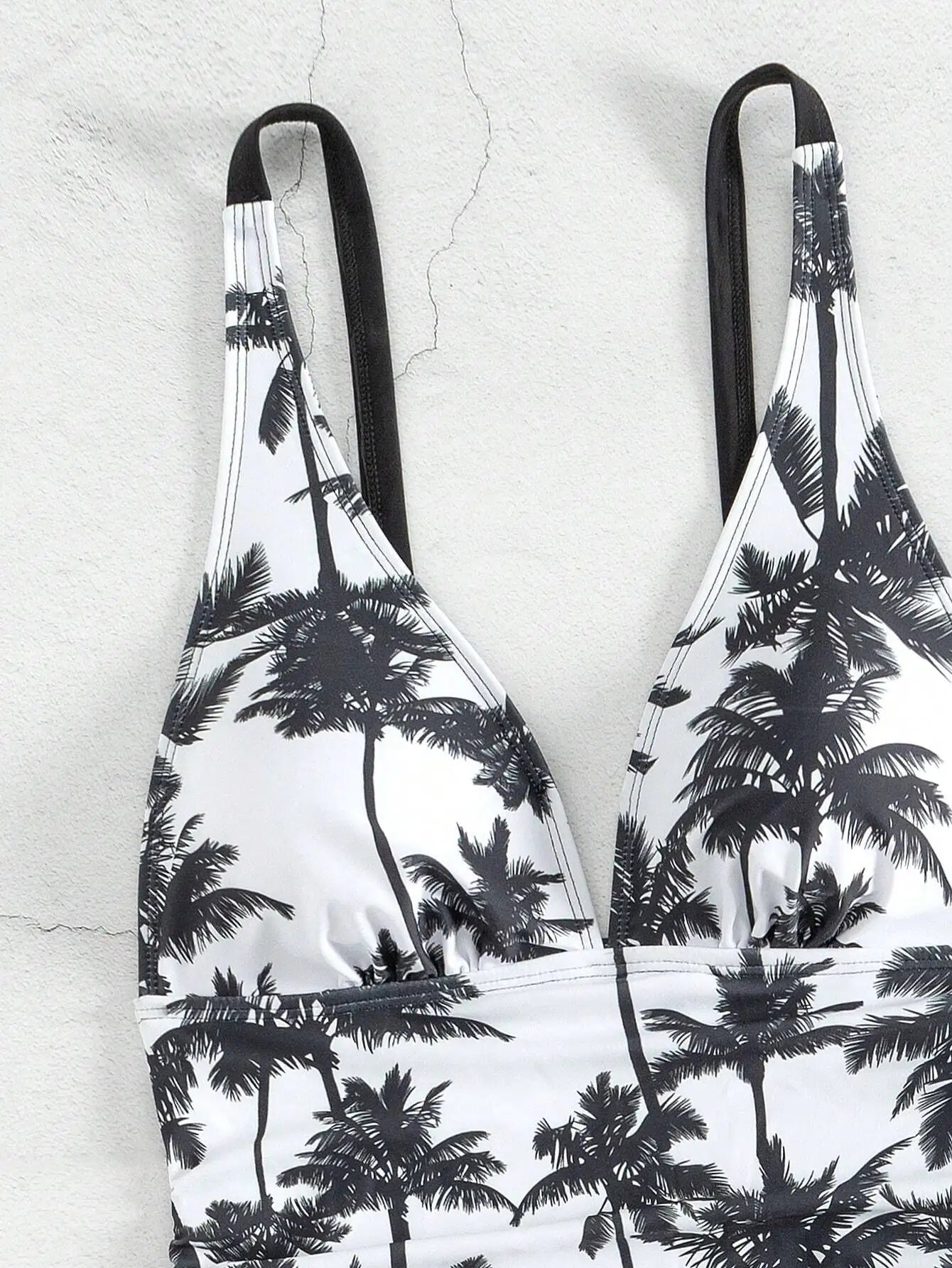 2 Piece Tankini Swimsuit Set Palm Print High Waisted Bikini Beach Vacation Swimwear Aurexia off