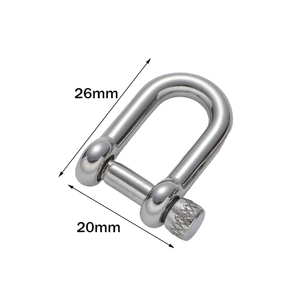 1pcs 304 Stainless Steel D-Ring Anchor Shackle Clasps Screw Lock Bow Horseshoe Buckle for DIY Bracelets Purse Jewelry Making Aurexia off
