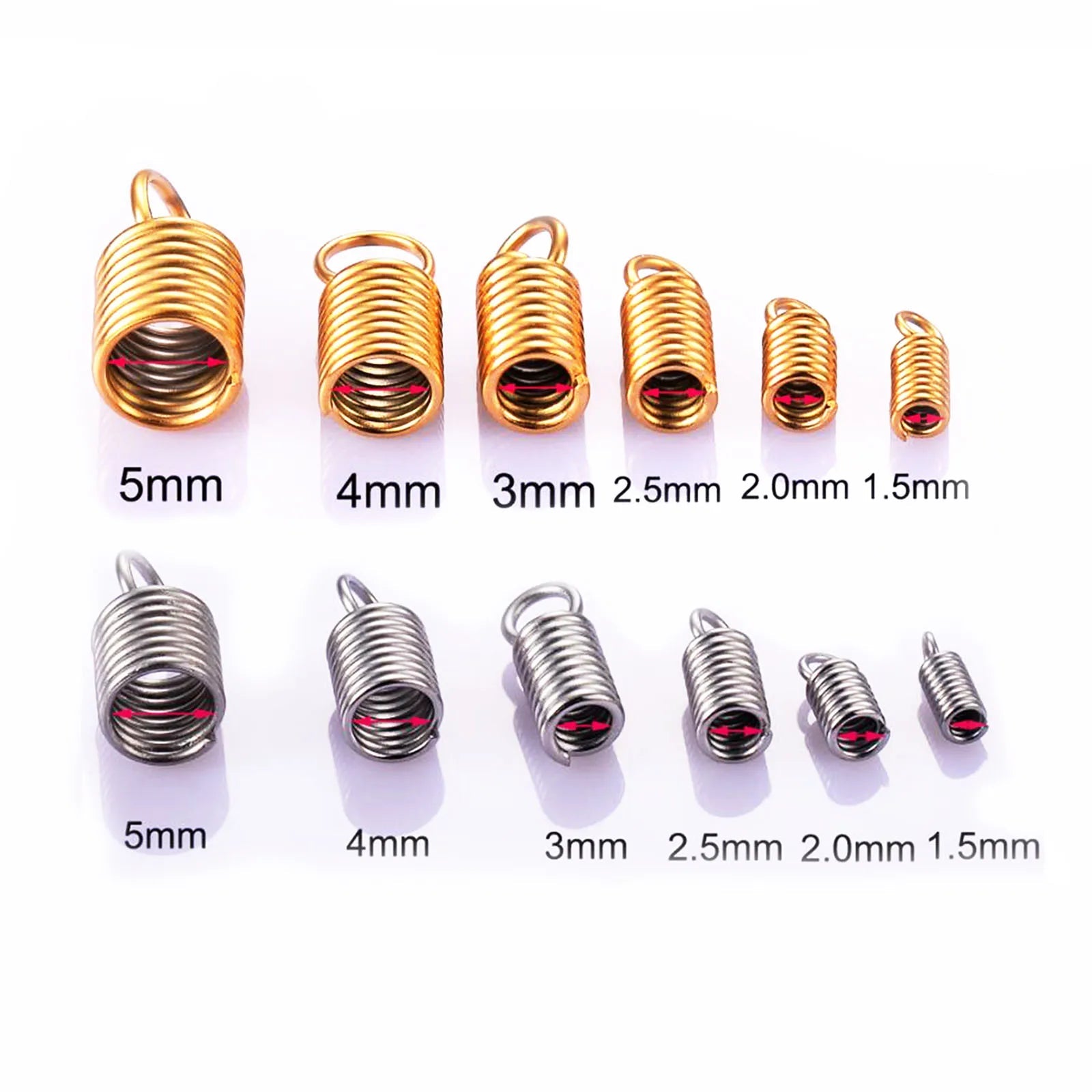 50pcs Stainless Steel Spring Crimp Clasps Leather Cord Ends End Caps Connectors For DIY Bracelet Necklace Jewelry Making Finding Aurexia off