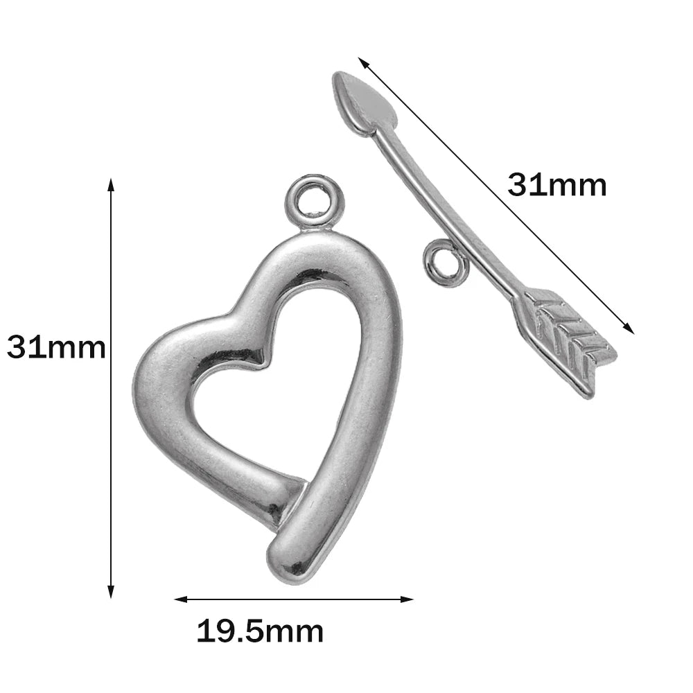 5 Sets Stainless Steel Toggle Clasp T-bar Closure Ring Fastener Hook End Connectors for DIY Necklace Bracelet Jewelry Making Aurexia off