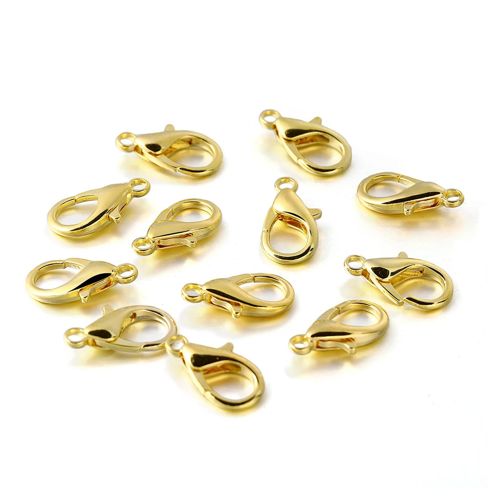 10pcs/lot Multiple Size Lobster Clasps Necklace Hooks Bracelets Connector Findings DIY Chains Jewelry Making Supplies Wholesale Aurexia off