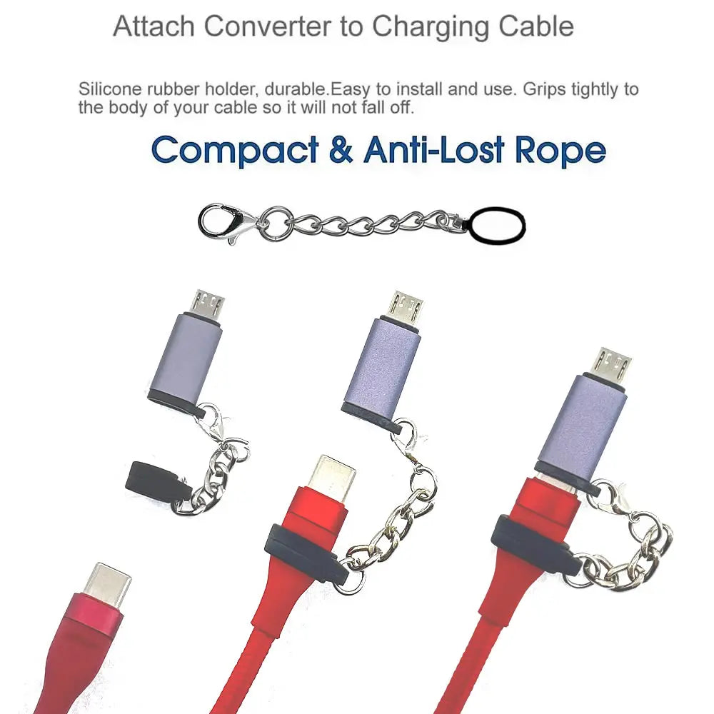 USB-C Adapter Type C Female To Micro / Mini USB Converters For iPhone 14 13 Xiaomi Samsung For Lightning Male Charger Adapter Aurexia off