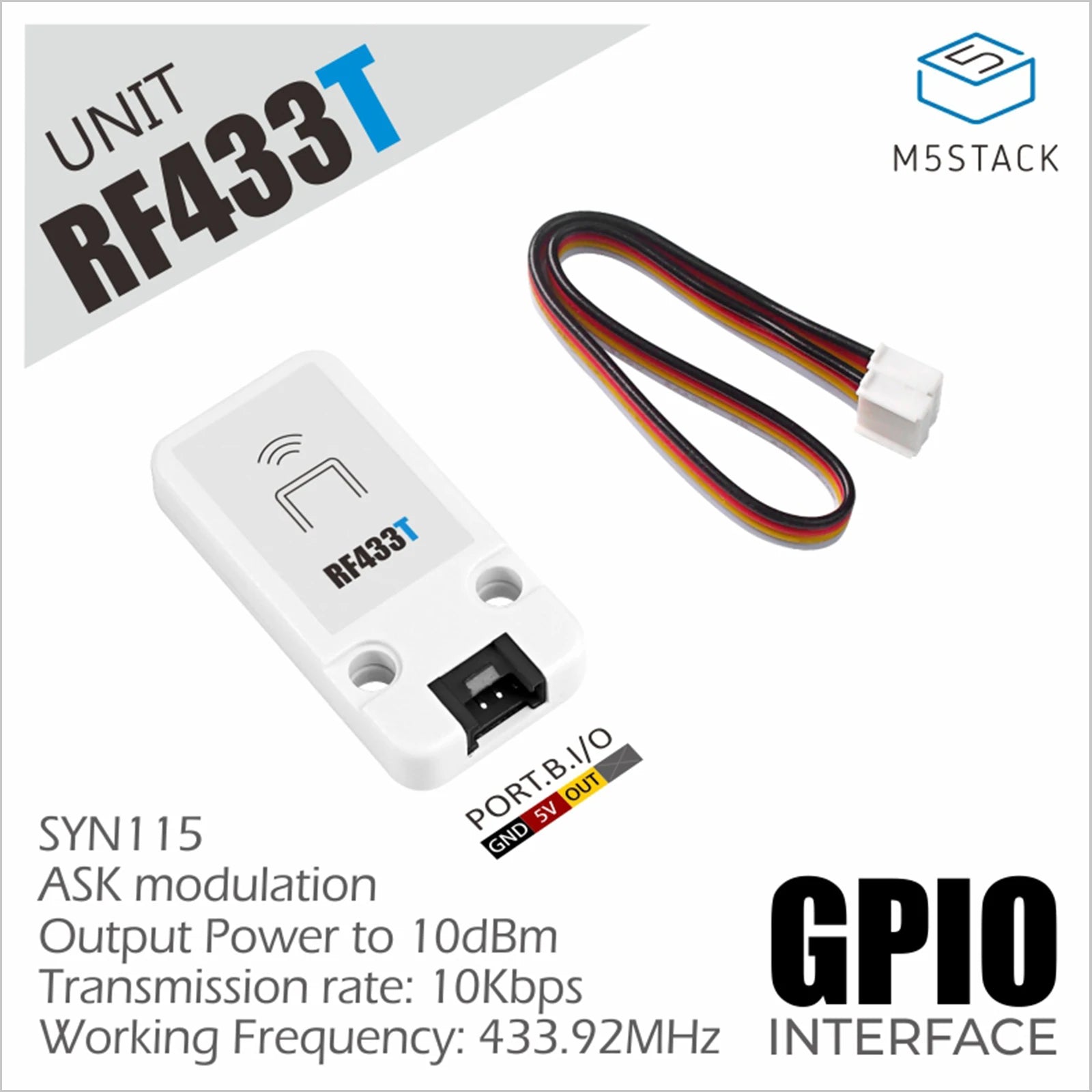 M5Stack Official RF UNIT 433MHz Transmitter (SYN115) Aurexia off