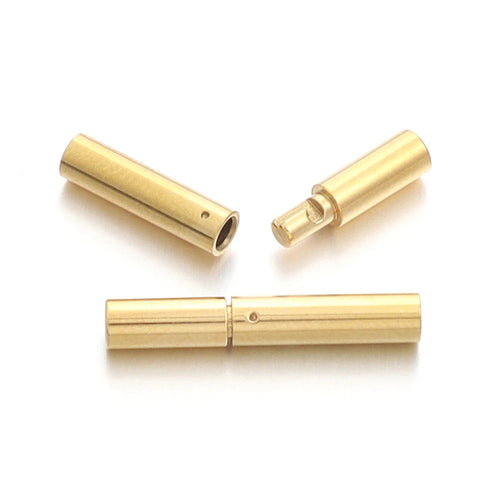 2pcs 1.2-8.2mm Stainless Steel Leather Cord End Caps Cylinder Tube Clasps Buckles Connectors for DIY Jewelry Making Findings Aurexia off