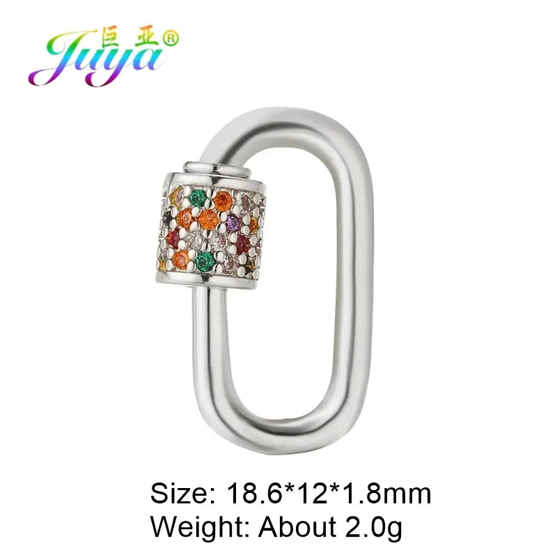 Juya DIY Decoration Carabiner Fastener Spring Lobster Screw Locket Clasps Accessories For Keychain Necklace Making Aurexia off