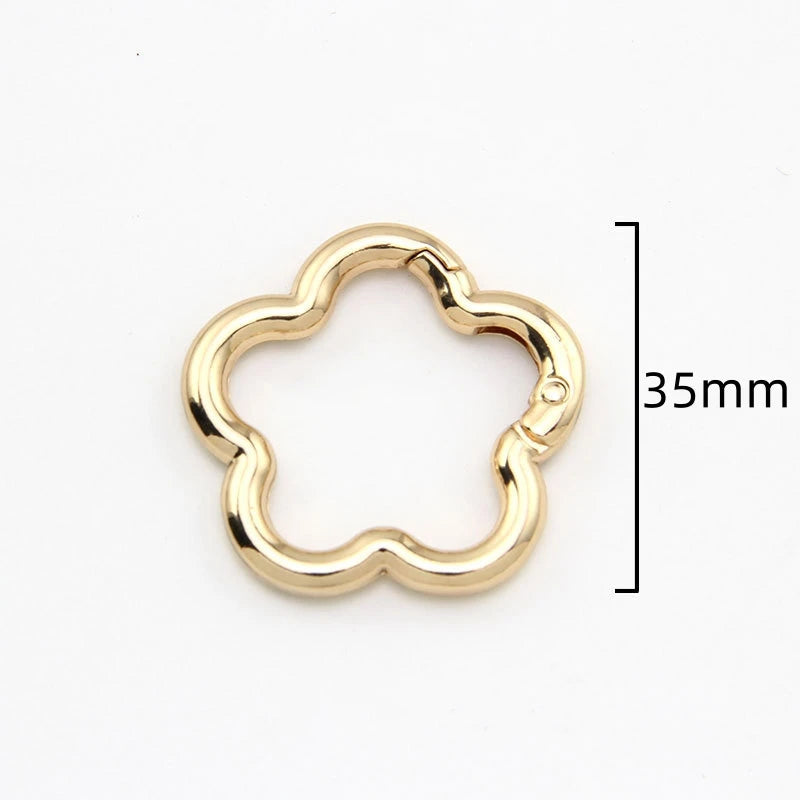 5pcs Flower Metal Lobster Claw Clasps Swivel Lanyards Trigger Snap Hooks Strap Connector for Bag Key Chains Rings Jewelry Making Aurexia off