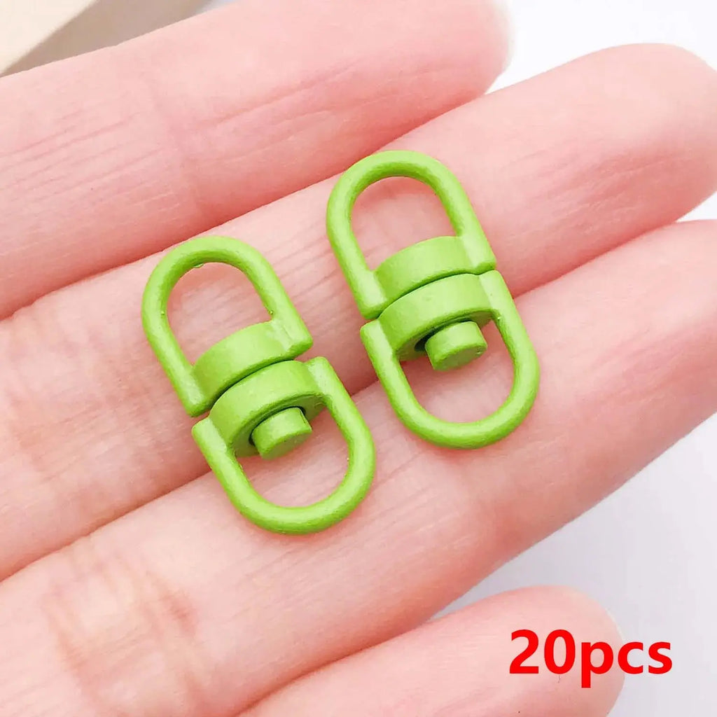 20pcs Metal Rotate Buckle Key Rings Swivel Dog Buckle Holder Connectors for DIY Keychain Jewelry Making Accessories Aurexia off