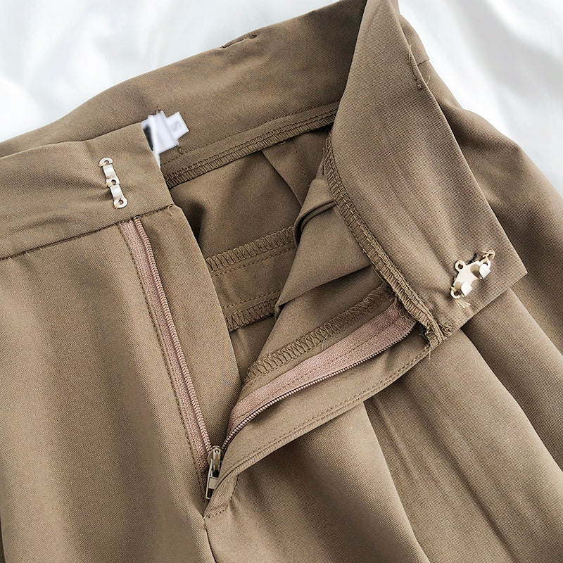 High-Waisted Pleated Wide-Leg Pants for a Chic Look Aurexia off