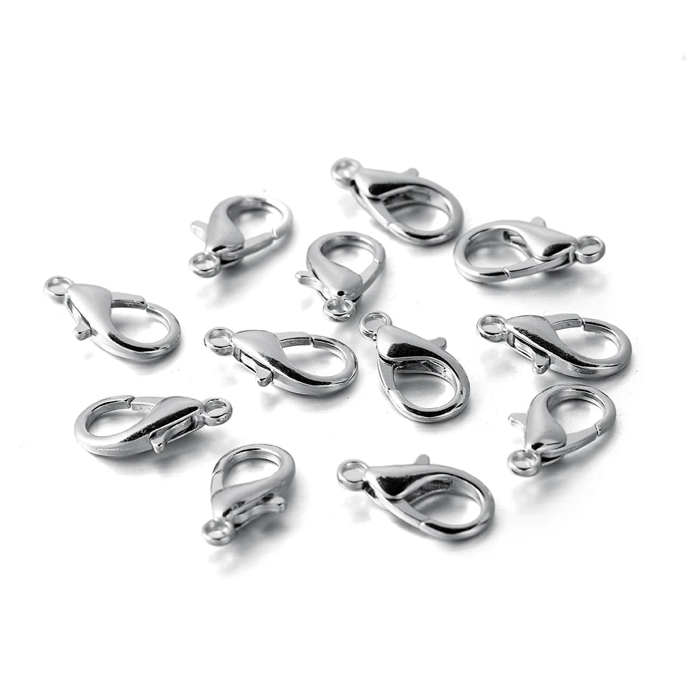 10pcs/lot Multiple Size Lobster Clasps Necklace Hooks Bracelets Connector Findings DIY Chains Jewelry Making Supplies Wholesale Aurexia off