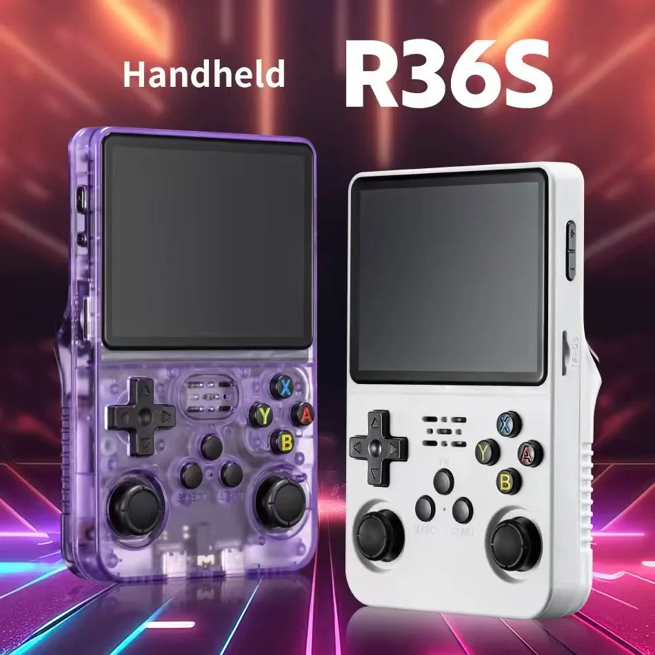 Portable R36S Handheld Game Player 3.5 Inch IPS Display 128GB Linux System Preloaded Retro Games Pocket Console