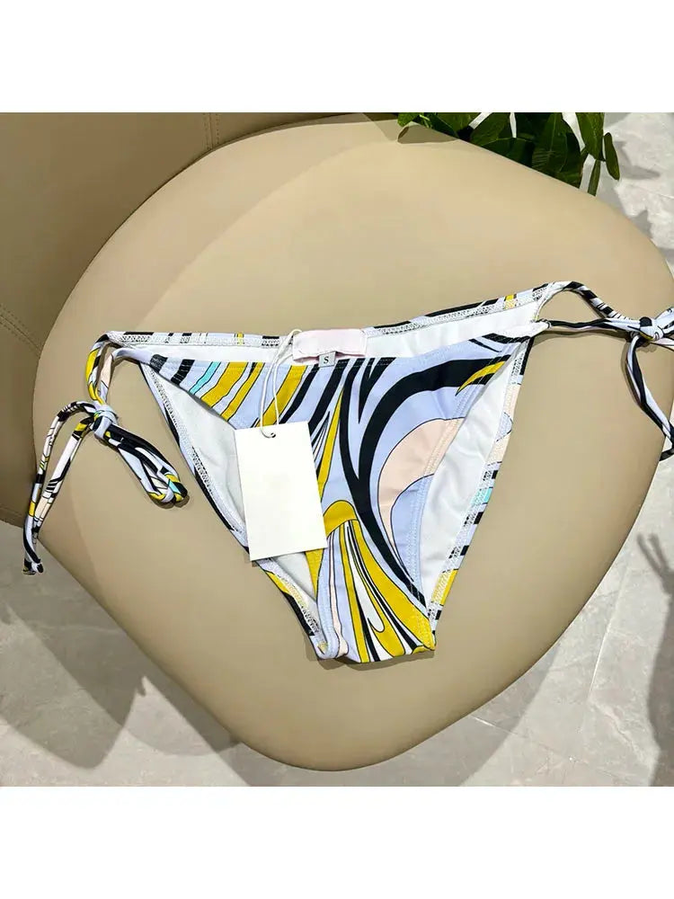 New Fashion Designer Geometric Printed 2 Pieces Bikini Swimwear Women's 2026 Aurexia off