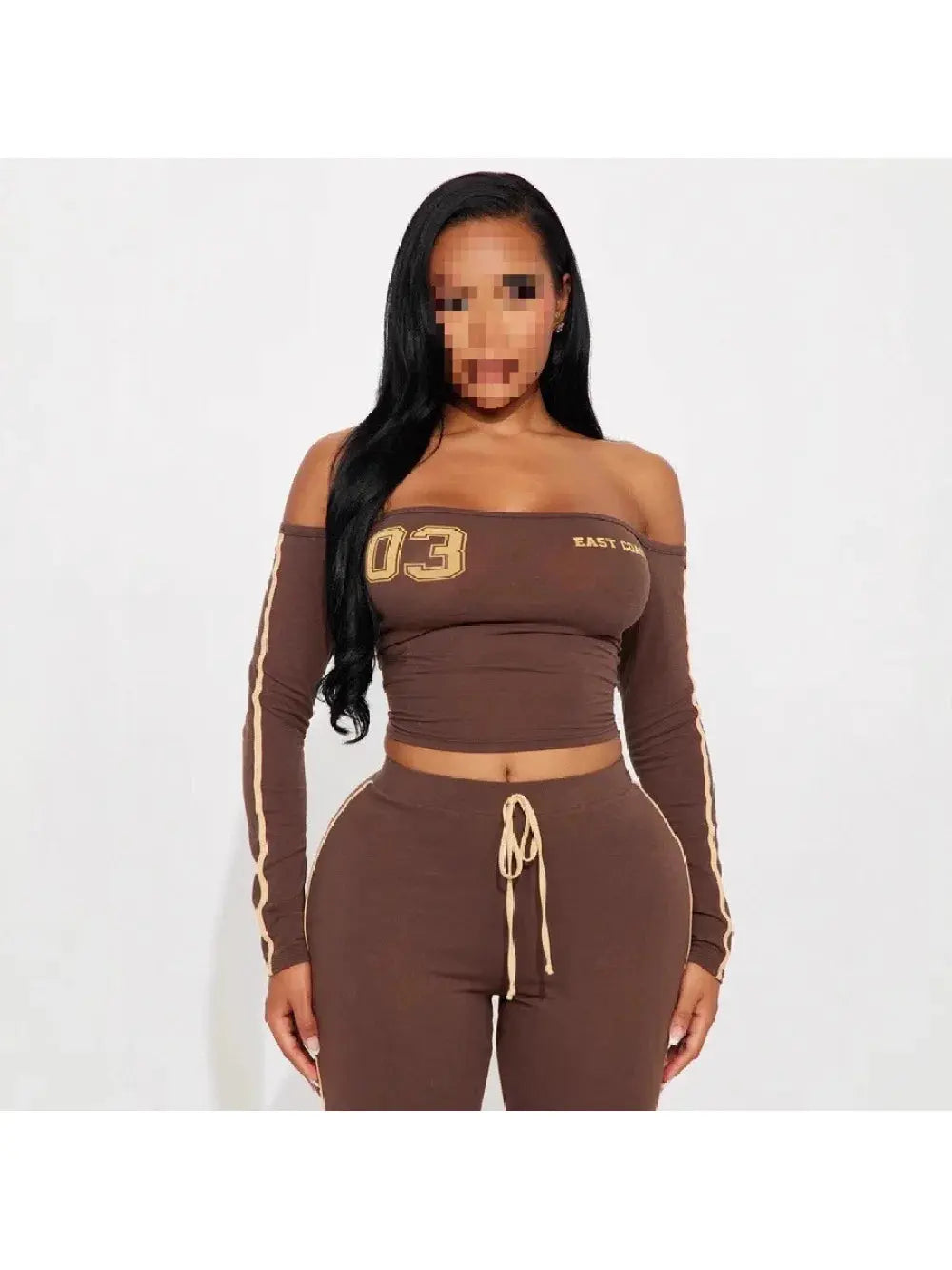2026 New Ins Style Fashionable Casual Sexy Street One Shoulder Style Slimming Pants Set Retro Spicy Girl Daily Date Commuting Aurexia off