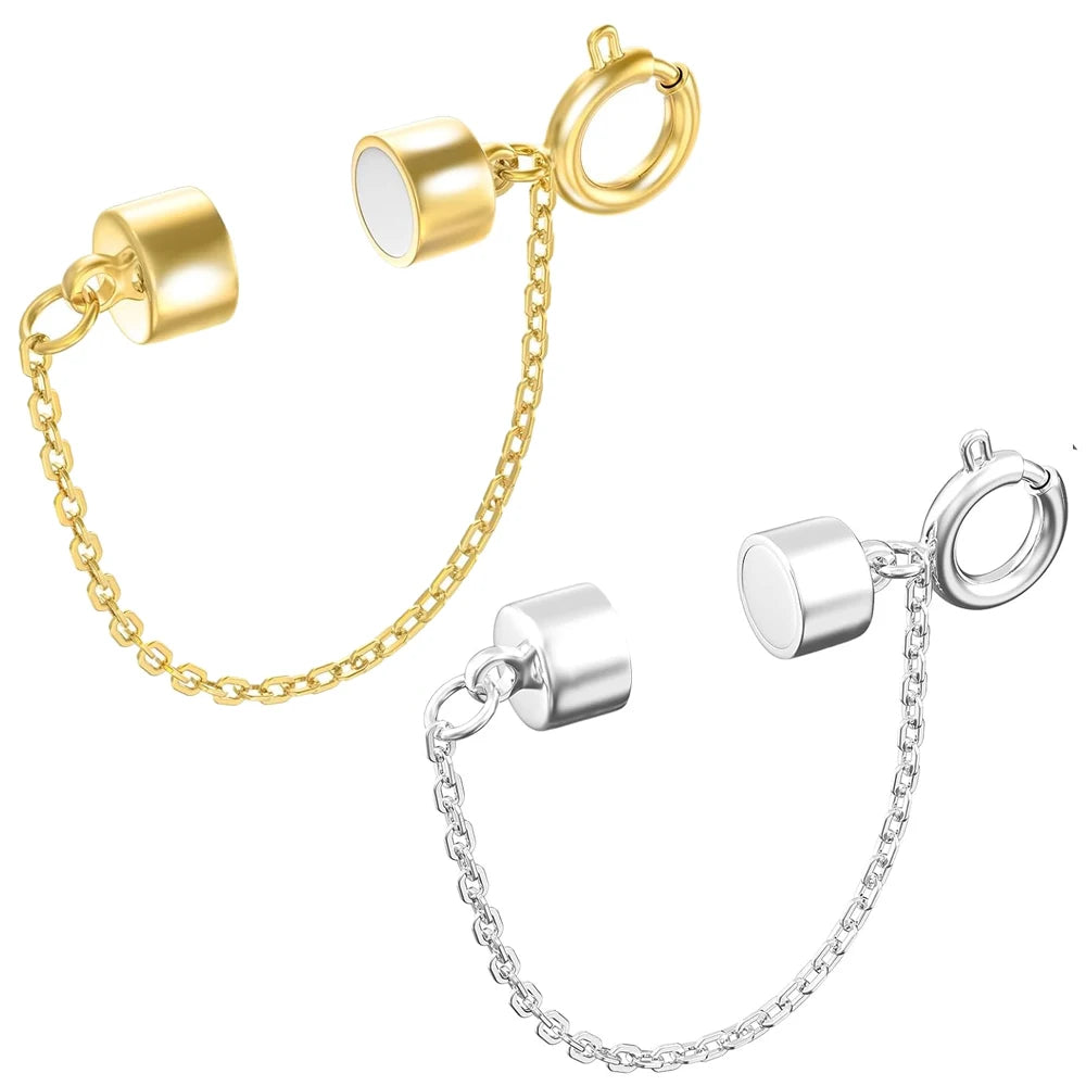 5Pcs Magnetic Bracelet Clasps and Closures with Safety Chain Never Fall Bracelet Extender Converter Magnetic Clasps for Women Aurexia off