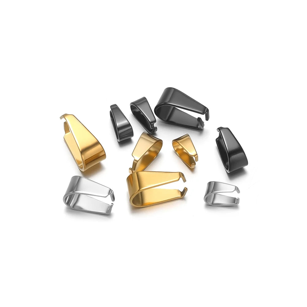 50pcs Stainless Steel Black/Gold Color Pinch Clip Clasps Pendant Buckle Connectors DIY Jewelry Making Necklace Earrings Material Aurexia off