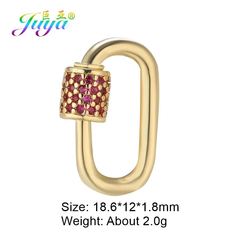 Juya DIY Decoration Carabiner Fastener Spring Lobster Screw Locket Clasps Accessories For Keychain Necklace Making Aurexia off