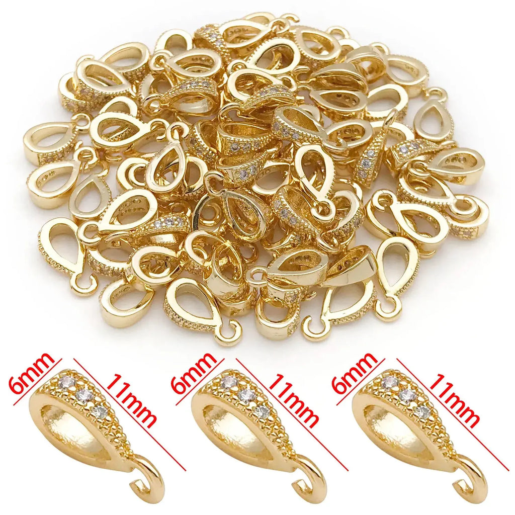 5pcs 18K Real Gold Plated Brass Melon Seed Buckle Connectors, Inlaid Zircon For DIY Bracelet Necklace Jewelry Making Accessories Aurexia off