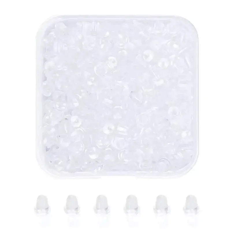 Silicone Ear Plugs Transparent Metal Rubber Anti Allergic Earring Back Kit Bullet Clutch Stopper for Fish Hook Earrings Aurexia off