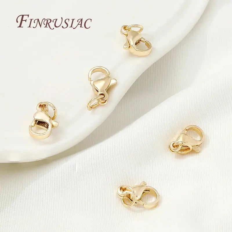 Stainless Steel Gold Plated 10mm Lobster Clasps,Locks For Jewelry Connectors DIY Bracelets Making Accessories,Clasps For Jewelry Aurexia off