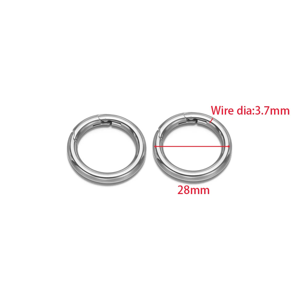 2Pcs/Lot Round Spring Clasps Stainless Steel Gold Plated Keyrings Buckles Connectors for DIY Jewelry Bag Hooks Making Components Aurexia off
