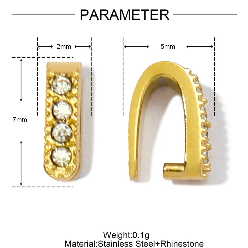 5Pcs/Lot Stainless Steel Clips Clasps Rhinestone Pinch Clip Bail Connectors For DIY Jewelry Findings Accessories Aurexia off