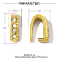 5Pcs/Lot Stainless Steel Clips Clasps Rhinestone Pinch Clip Bail Connectors For DIY Jewelry Findings Accessories Aurexia off