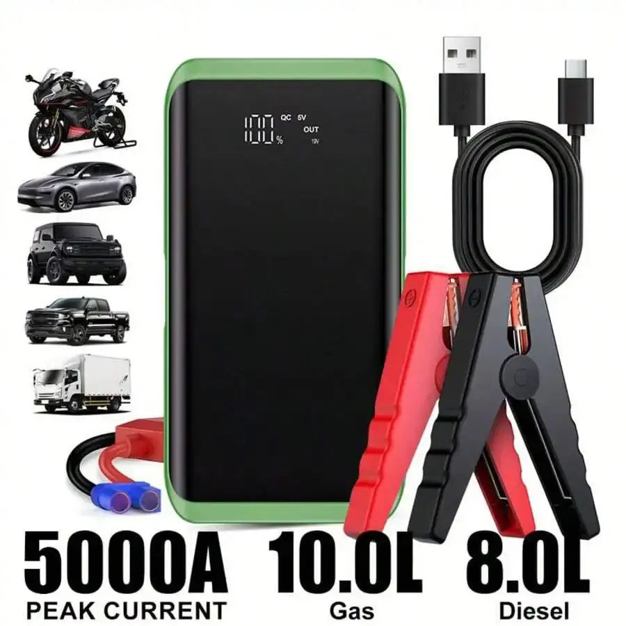 Portable Car Jump Starter 5000A Peak 12V For Gas Vehicles Aurexia off