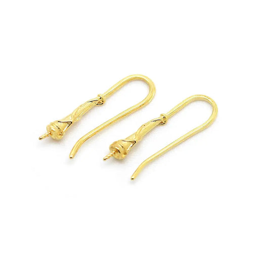 18K Gold Color Brass Can fit Half Hole Beads with Half Pins Earrings Hooks High Quality Jewelry Making Diy Findings Accessories Aurexia off