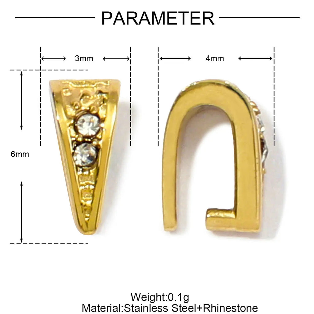 5Pcs/Lot Stainless Steel Clips Clasps Rhinestone Pinch Clip Bail Connectors For DIY Jewelry Findings Accessories Aurexia off