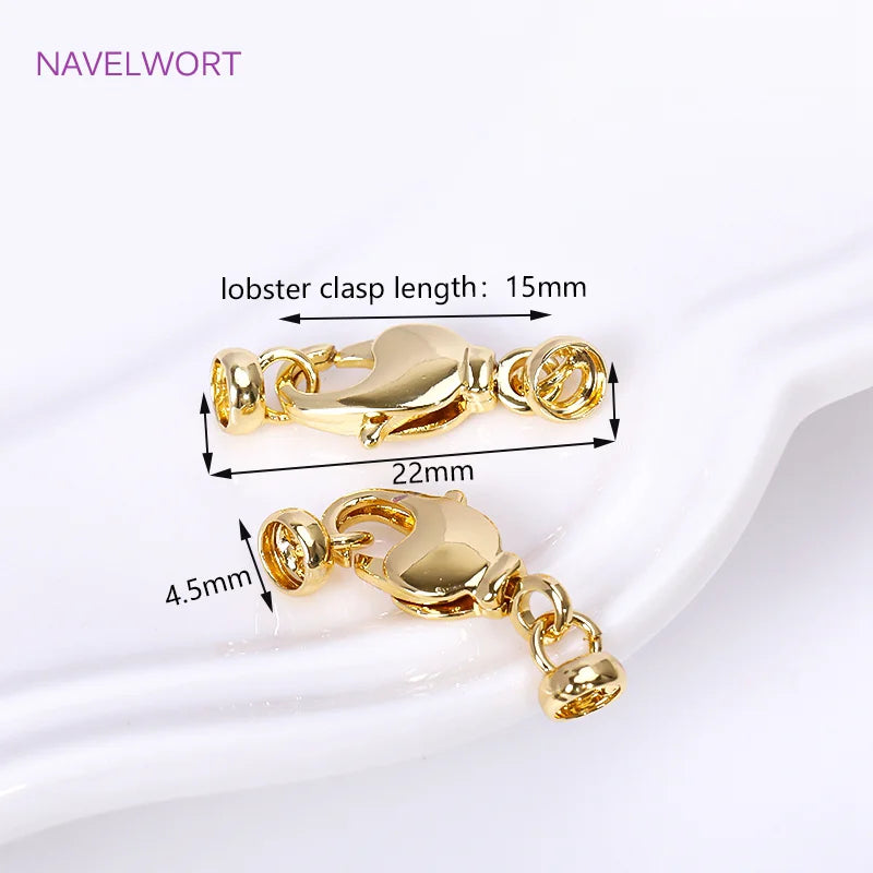 18K Gold Plated Brass Lobster Clasps Connector,Jewellery End Caps Fastener Clasp For DIY Bracelet Jewelry Making Accessories Aurexia off