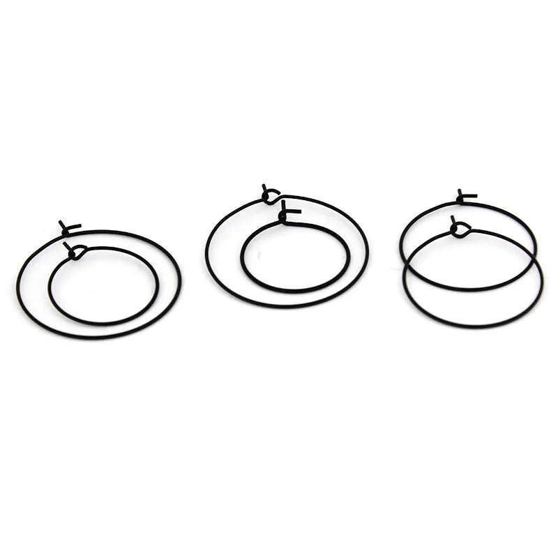 20Pcs 20mm 25mm 30mm Stainless Steel Black Circle Earwire Hoops Loop Earrings for DIY Dangle Earring Jewelry Making Supplies Aurexia off