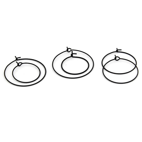 20Pcs 20mm 25mm 30mm Stainless Steel Black Circle Earwire Hoops Loop Earrings for DIY Dangle Earring Jewelry Making Supplies Aurexia off