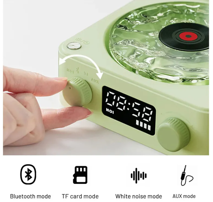 Bluetooth Retro Turntable Speaker with RGB Lights Aurexia off