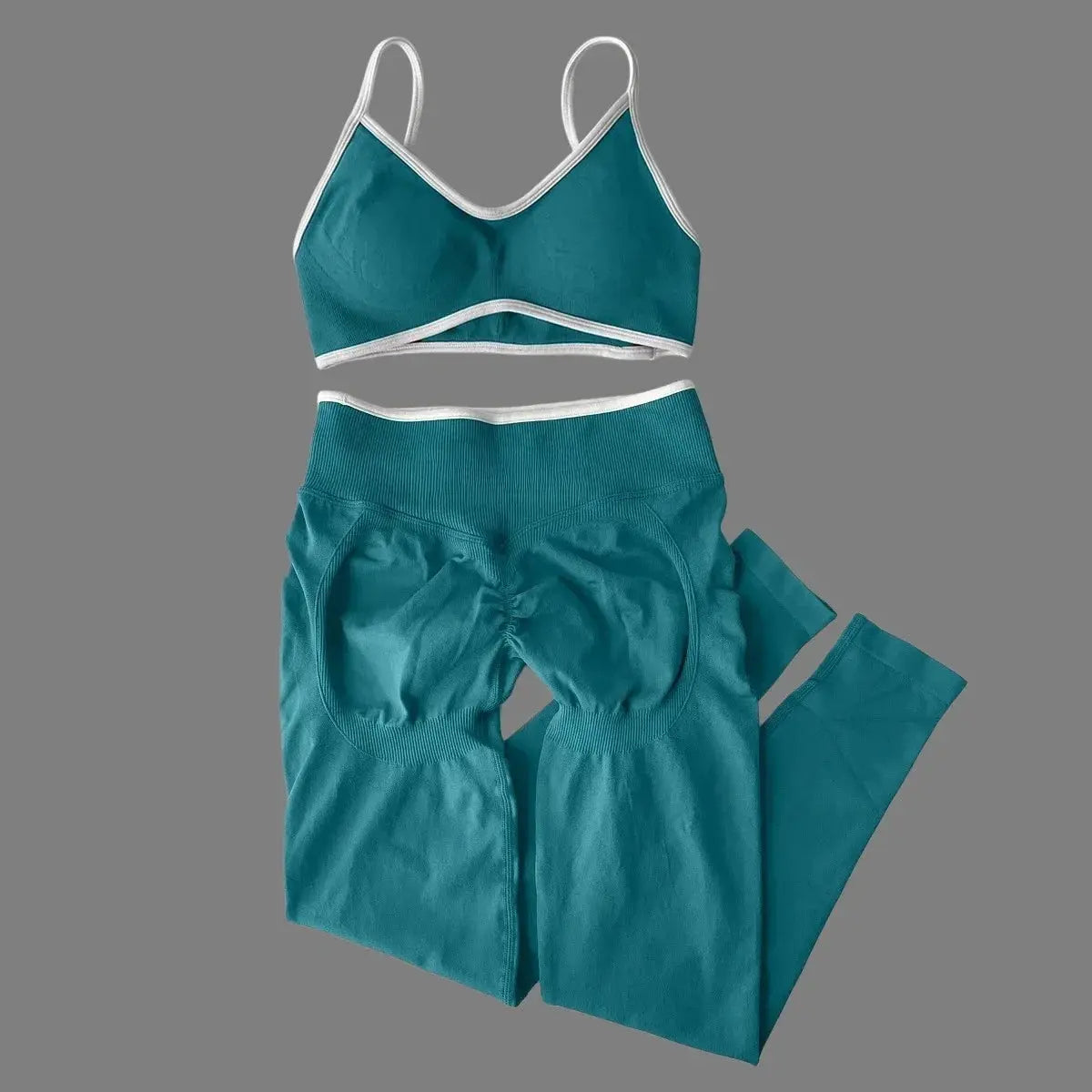 Women's 2-Piece Color Block Yoga Set: Camisole Bra & Seamless Fitted Leggings, Suitable for Fitness and Exercise Aurexia off