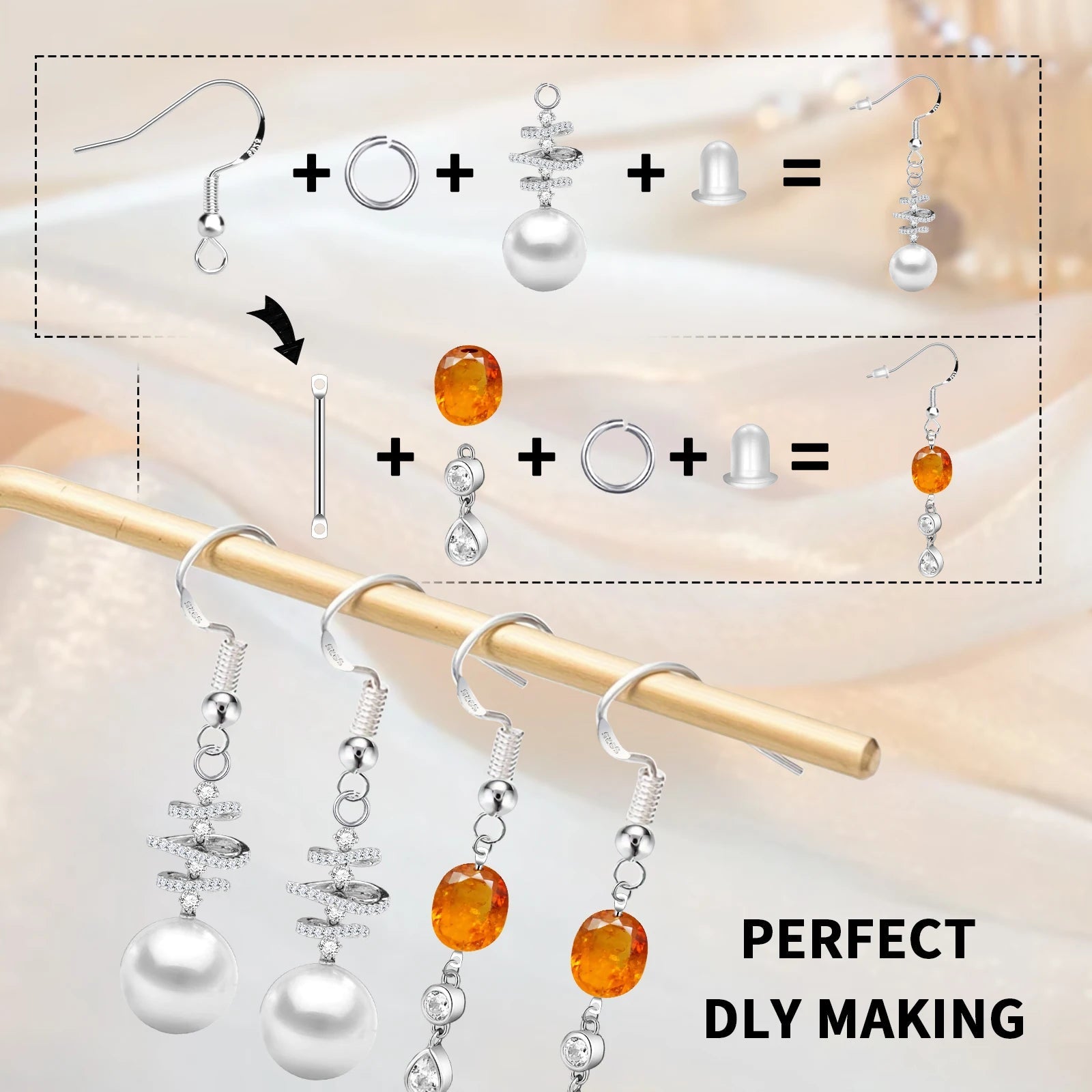 925 Silver/Gold Plated Earring Hooks for Jewelry Making, 900pcs Hypoallergenic Earring Making Kit,Earring Findings Jump Rings Aurexia off